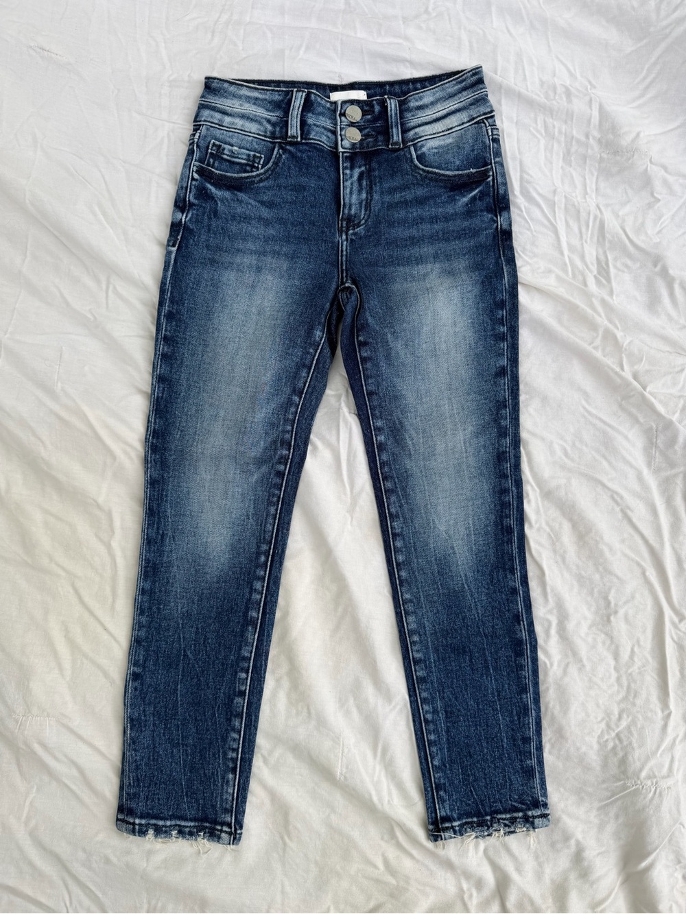 BKE Youth Girls Dark Blue Faded Skinny Jeans